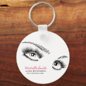 Minimalistische zwart-witte wimpers Chic Make-up Sleutelhanger (Voorkant)