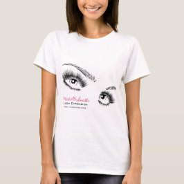 Minimalistische zwart-witte wimpers Chic Make-up T-shirt