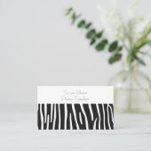 Minimalistische zwart-witte Zebra Stripe Visitekaartje (Staand voorkant)