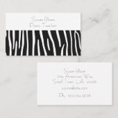 Minimalistische zwart-witte Zebra Stripe Visitekaartje (Voorkant / Achterkant)