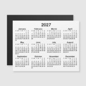 Minimalistische zwarte 2027 magnetische kalender (Voorkant / Achterkant)