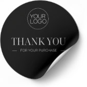 Minimalistische zwarte aangepaste Logo Bedankt Bus Ronde Sticker