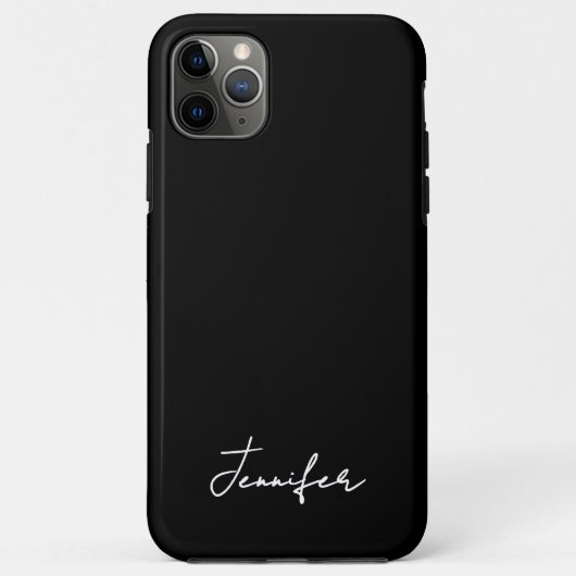 Minimalistische Zwarte Aangepaste Naam Handtekenin Case-Mate iPhone Case (Achterkant)