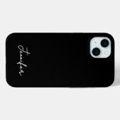 Minimalistische zwarte aangepaste naam handtekenin Case-Mate iPhone case (Achterkant (horizontaal))