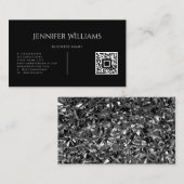 Minimalistische zwarte aangepaste QR-code script m Visitekaartje (Voorkant / Achterkant)