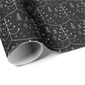Minimalistische zwarte Abstracte kerstboom Cadeaupapier (Rol Hoek)