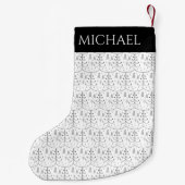 Minimalistische zwarte Abstracte kerstboom Kleine Kerstsok (Achterkant)