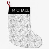 Minimalistische zwarte Abstracte kerstboom Kleine Kerstsok (Voorkant)