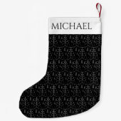 Minimalistische zwarte Abstracte kerstboom Kleine Kerstsok (Achterkant)