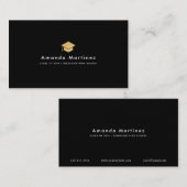 Minimalistische zwarte Afstuderen studentenoproepk Visitekaartje (Voorkant / Achterkant)