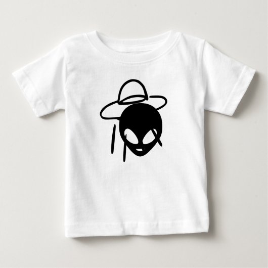 Minimalistische Zwarte Alien (Voorkant)