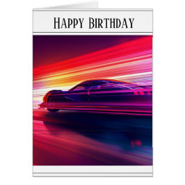 Minimalistische zwarte auto Wenskaart