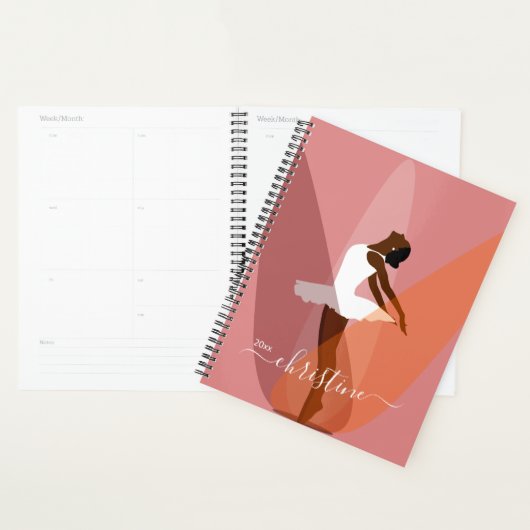 Minimalistische zwarte ballerina moderne illustrat planner (Display)