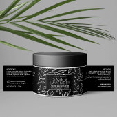 Minimalistische zwarte bloem cosmetische pot wrapp waterfles etiket