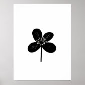 minimalistische zwarte bloem poster (Voorkant)