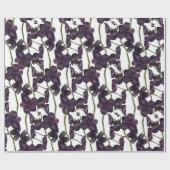 Minimalistische zwarte bloemen cadeaupapier (Vlak)