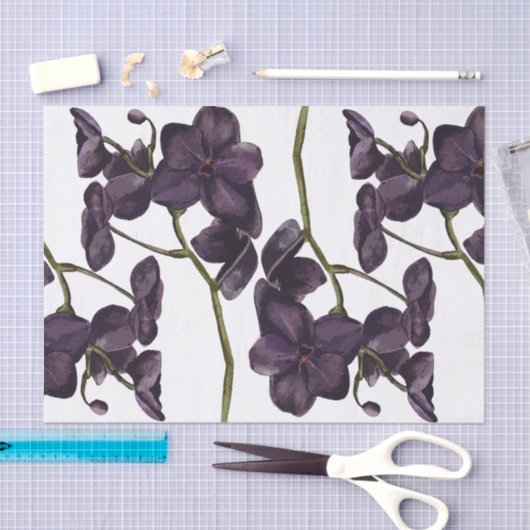 Minimalistische zwarte bloemen tissuepapier (Craft)