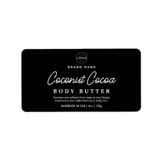 Minimalistische Zwarte Body Scrub Cosmetische Potj Etiket