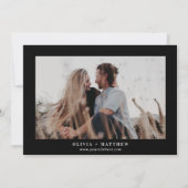 Minimalistische Zwarte Bruiloft | Moderne Typograf Save The Date (Achterkant)