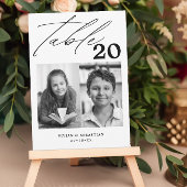 Minimalistische zwarte bruiloft tafel nummer twee  aankondiging