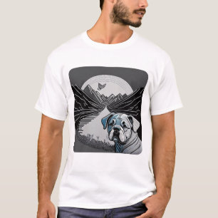 Minimalistische zwarte Bulldog Face Outline met Cl T-shirt