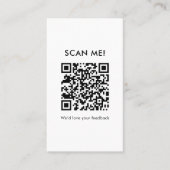 Minimalistische zwarte cake recensie QR-code Visitekaartje (Voorkant)