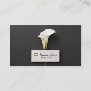 Minimalistische Zwarte Calla Lelie Elegante Modern Visitekaartje