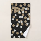 minimalistische zwarte champagne gouden confetti bad handdoek (Handdoek)