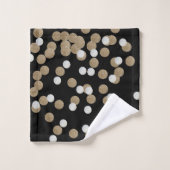 minimalistische zwarte champagne gouden confetti bad handdoek (Wasdoekje)