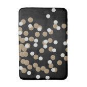 minimalistische zwarte champagne gouden confetti badmat (Voorkant Verticaal)