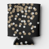 minimalistische zwarte champagne gouden confetti blikjeskoeler (Voorkant)