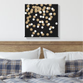 minimalistische zwarte champagne gouden confetti canvas afdruk (Insitu (Slaapkamer))