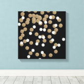 minimalistische zwarte champagne gouden confetti canvas afdruk (Insitu (Houten vloer))