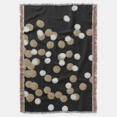 minimalistische zwarte champagne gouden confetti deken (Voorkant Verticaal)