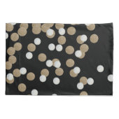 minimalistische zwarte champagne gouden confetti kussensloop (Achterkant-Links)