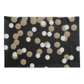 minimalistische zwarte champagne gouden confetti kussensloop (Achterkant-Rechts)