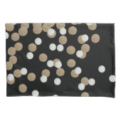 minimalistische zwarte champagne gouden confetti kussensloop (Voorkant-Links)