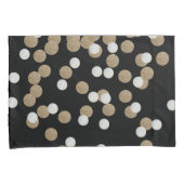 minimalistische zwarte champagne gouden confetti kussensloop (Voorkant-Rechts)