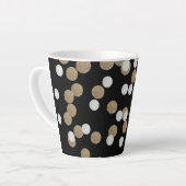 minimalistische zwarte champagne gouden confetti latte mok (Linkerhoek)