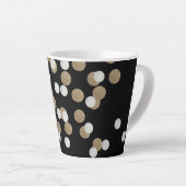 minimalistische zwarte champagne gouden confetti latte mok (Rechterhoek)