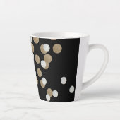 minimalistische zwarte champagne gouden confetti latte mok (Rechts)