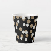 minimalistische zwarte champagne gouden confetti latte mok (Voorkant)
