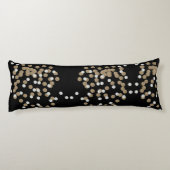 minimalistische zwarte champagne gouden confetti lichaamskussen (Achterkant)