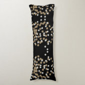 minimalistische zwarte champagne gouden confetti lichaamskussen (Voorkant Verticaal)
