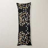 minimalistische zwarte champagne gouden confetti lichaamskussen (Achterkant (Verticaal))