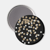 minimalistische zwarte champagne gouden confetti magneet (Voorkant / Achterkant)