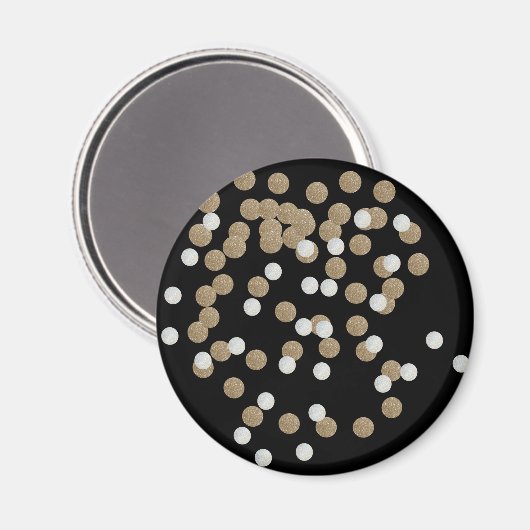 minimalistische zwarte champagne gouden confetti magneet (Voorkant / Achterkant)
