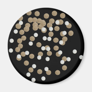 minimalistische zwarte champagne gouden confetti magneet