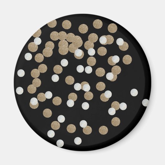 minimalistische zwarte champagne gouden confetti magneet (Voorkant)