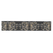 minimalistische zwarte champagne gouden confetti medium tafelloper (Horizontaal)